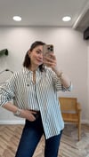 HAKİ 7066 CİZGİLİ GÖMLEK 