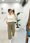 HAKİ 71176 KEMERLİ PAPERBAG PANTOLON