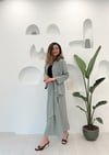 HAKİ ŞERİT VE OMUZ DETAY KETEN TAKIM