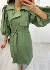 HAKİ TAŞ AKSESUARLI KISA KAP 