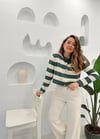 HAKİ-TAŞ ÇİZGİLİ KISA HIRKA