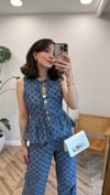İNDİGO 0660 ÇİÇEK BASKI BLUZ
