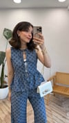 İNDİGO 0660 ÇİÇEK BASKI BLUZ