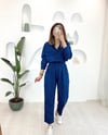 İNDİGO CEPLİ BELİ BAĞLAMALI TULUM