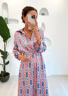 İRİS RETRO DESEN ELBİSE 