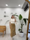 KAHVE 0053 DÜĞMELİ YIRTMAÇLI ETEK