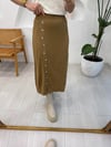 KAHVE 0053 DÜĞMELİ YIRTMAÇLI ETEK