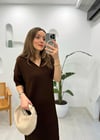 KAHVE 0058 POLO YAKA ELBİSE