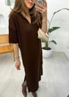 KAHVE 0058 POLO YAKA ELBİSE
