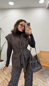 KAHVE 009 KUŞAKLI YELEK