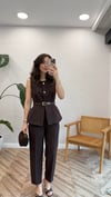 KAHVE 0163 KEMERLİ YELEK 