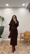 KAHVE 0260 TRİKO ELBİSE  