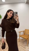 KAHVE 0260 TRİKO ELBİSE  
