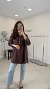 KAHVE 0774 TAŞ İŞLEMELİ TUNİK