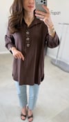 KAHVE 0774 TAŞ İŞLEMELİ TUNİK