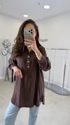 KAHVE 0774 TAŞ İŞLEMELİ TUNİK