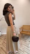 KAHVE 0841 KEMERLİ ELBİSE 