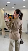 KAHVE 0980 KEMERLİ CEKET 