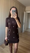 KAHVE 1001 TAŞLI ELBİSE 