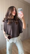 KAHVE 1025 DANTEL DETAY TRİKO 