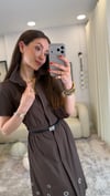 KAHVE 104 NAKIŞLI ELBİSE 