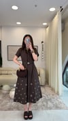 KAHVE 104 NAKIŞLI ELBİSE 