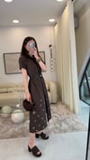 KAHVE 104 NAKIŞLI ELBİSE 