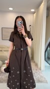 KAHVE 104 NAKIŞLI ELBİSE 