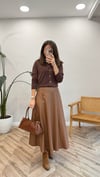 KAHVE 1057 SİMLİ  DÜĞMELİ HIRKA