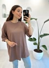 KAHVE 1263 SPACE BASKILI TİŞÖRT 