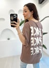 KAHVE 1263 SPACE BASKILI TİŞÖRT 