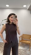 KAHVE 1267 ASİMETRİK YELEK 