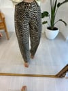 KAHVE 1698 LEOPAR DESEN PANTOLON