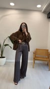 KAHVE 1751 KEMERLİ SATEN PANTOLON