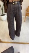 KAHVE 1751 KEMERLİ SATEN PANTOLON