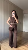 KAHVE 1790 KEMERLİ BLUZ 