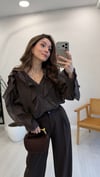 KAHVE 1800 FIRFIR DETAY GÖMLEK 