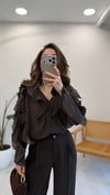 KAHVE 1800 FIRFIR DETAY GÖMLEK 