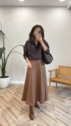 KAHVE 18203 DERİ ETEK 