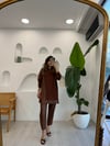 KAHVE 18205 DERİ PANTOLON