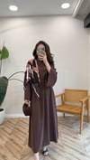 KAHVE 1896 FULAR DETAY ELBİSE
