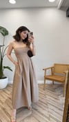 KAHVE 1967 STRAPLEZ ELBİSE 