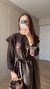 KAHVE 2043 TAŞ DETAY ELBİSE