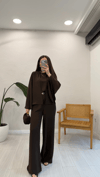 KAHVE 2376 KEMERLİ TAKIM  