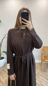 KAHVE 2400 KUŞAKLI ELBİSE