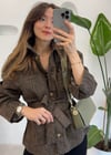 KAHVE 2414 LEOPAR DESEN CEKET 