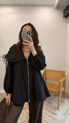 KAHVE 2457 İP DETAY CEKET 