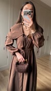 KAHVE 2467 PELERİN DETAY ELBİSE