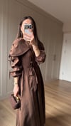 KAHVE 2467 PELERİN DETAY ELBİSE
