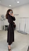 KAHVE 2492 KEMERLİ ELBİSE 